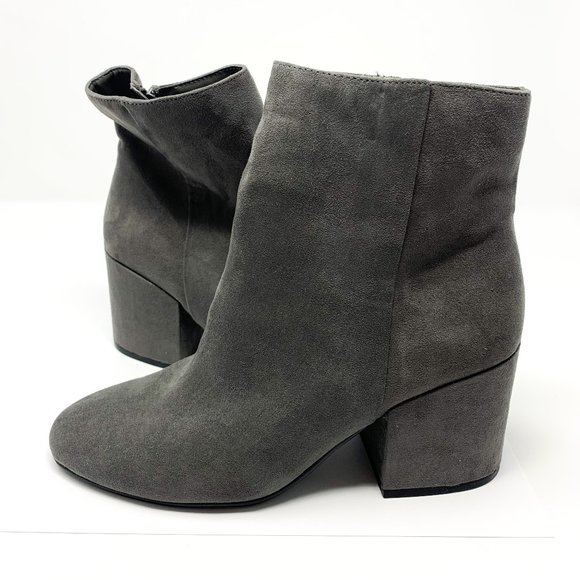 Lexi and Abbie Dark Grey Heeled Boots - Picture 1 of 5